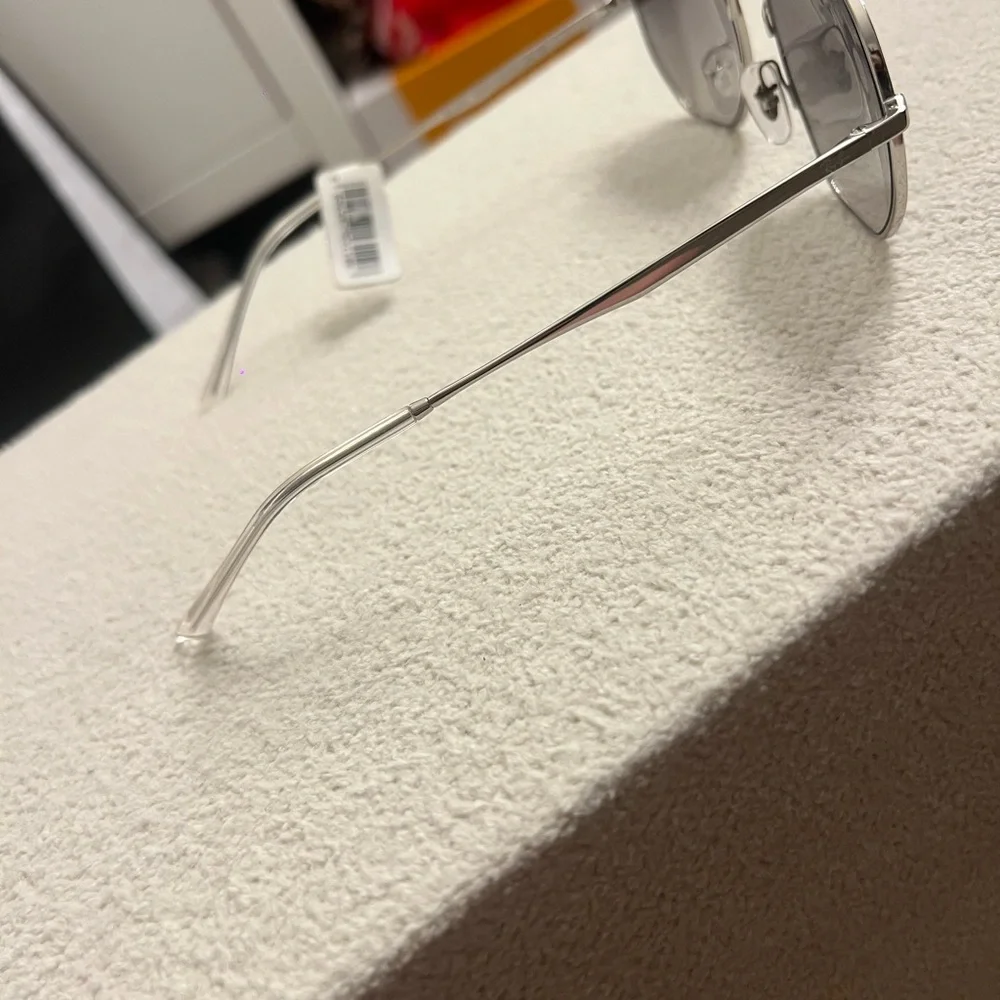 silver rayban 55mm geometric shape